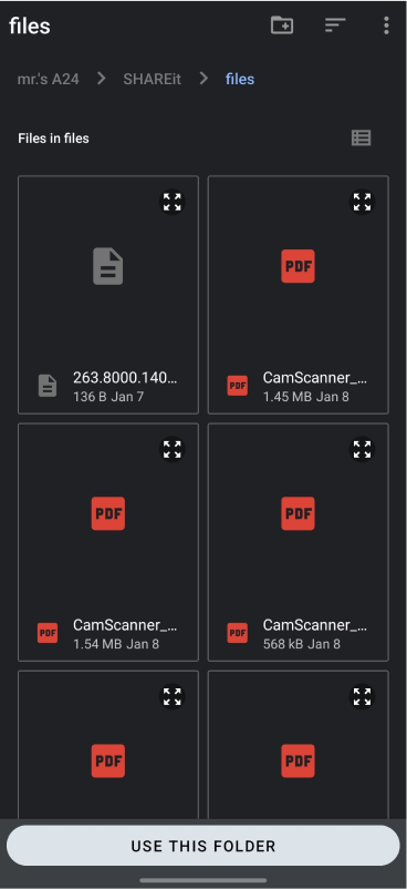 screenshot of ANFP in folder selection mode
